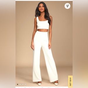 Only Tonight Ivory Two-Piece Wide-Leg Jumpsuit from Lulus